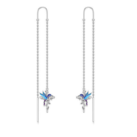 Orecchini pendenti con colibrì in argento sterling