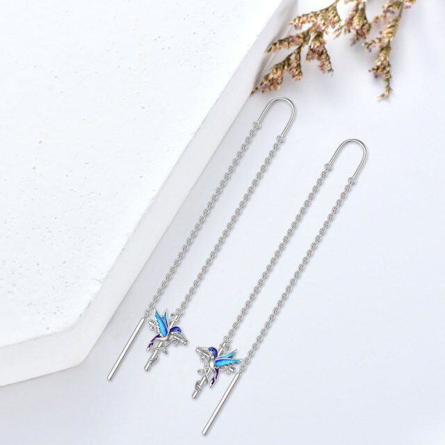 Sterling Silver Hummingbird Drop Earrings-4