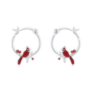 Sterling Silver Hummingbird Hoop Earrings-32