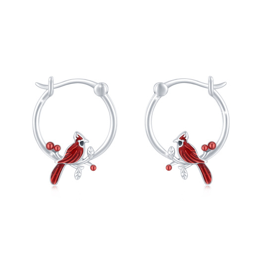 Sterling Silver Hummingbird Hoop Earrings