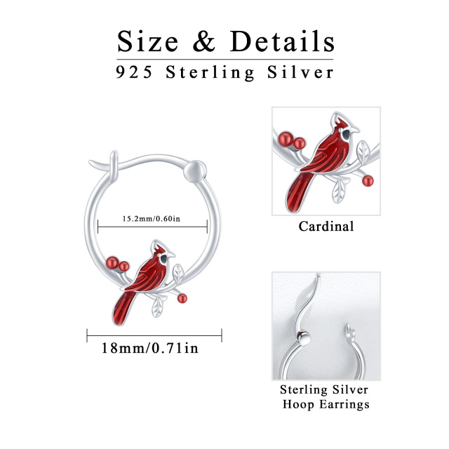 Sterling Silver Hummingbird Hoop Earrings-4