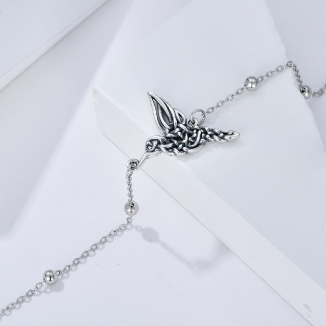 Sterling Silver Hummingbird Pendant Bracelet-3