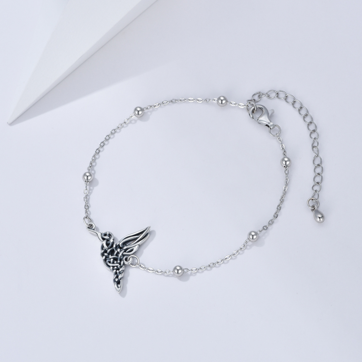 Sterling Silver Hummingbird Pendant Bracelet-4