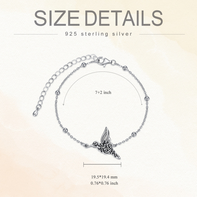 Sterling Silver Hummingbird Pendant Bracelet-5