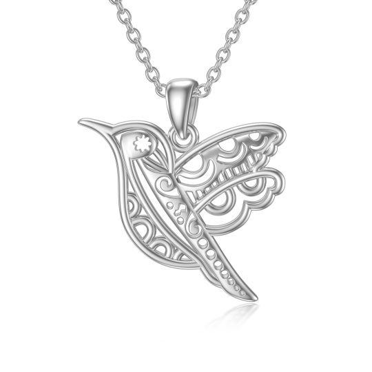 Collana con ciondolo a forma di colibrì in argento sterling