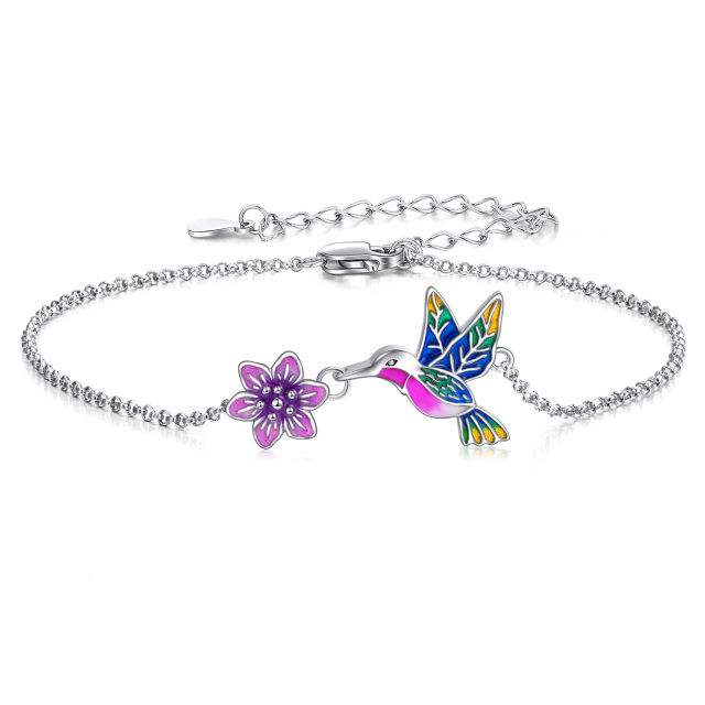 Sterling Silver Hummingbird Single Layer Anklet