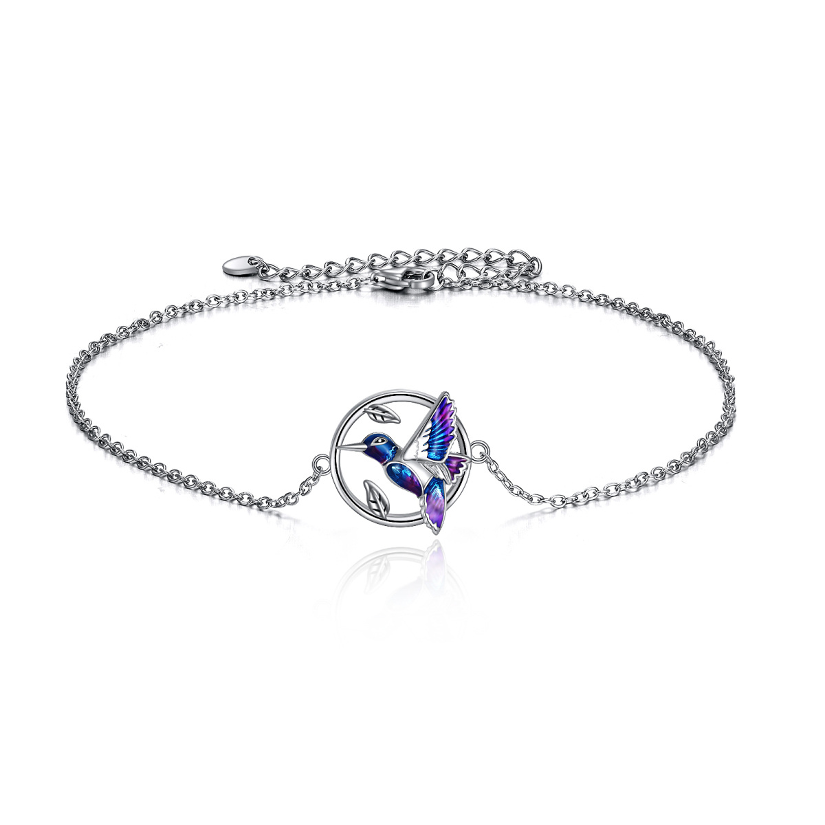 Sterling Silver Hummingbird Single Layer Anklet-1