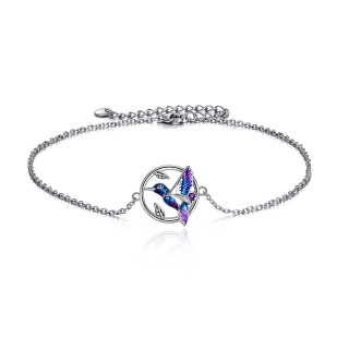 Sterling Silver Hummingbird Single Layer Anklet-38