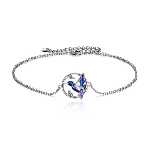 Sterling Silver Hummingbird Single Layer Anklet