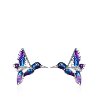 Sterling Silver Hummingbird Stud Earrings-43