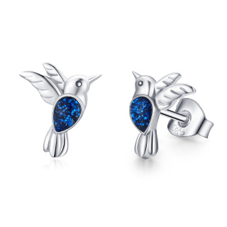 Sterling Silver Hummingbird Stud Earrings-53