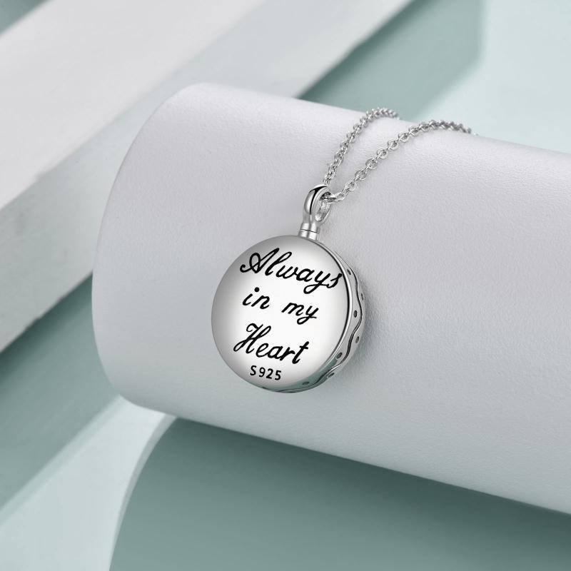 Sterling Silver Hummingbird Urn Necklace for Ashes with Engraved Word-4