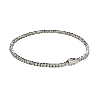 Sterling Silver Iced Tennis Chain Bracelet 2mm-3