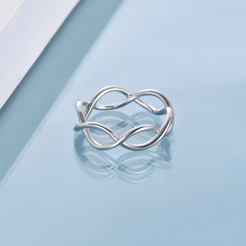 Bague en argent sterling avec symbole infini-3