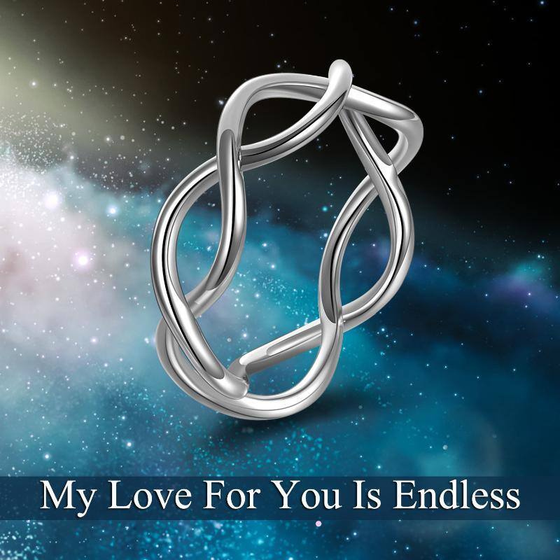 Sterling Silver Infinite Symbol Ring-6