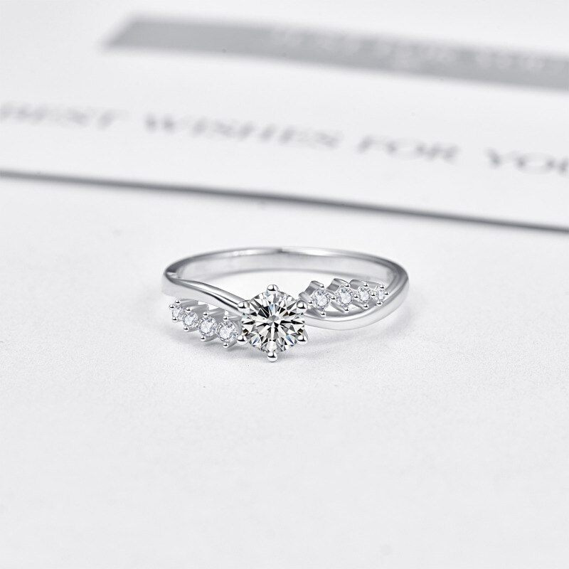 Sterling Silver Cubic Zirconia Infinity Symbol Ring-4