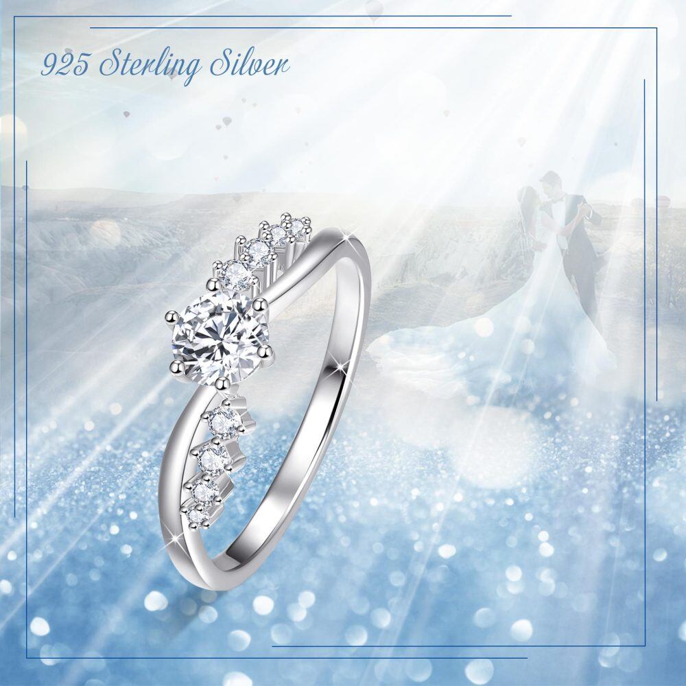 Sterling Silver Cubic Zirconia Infinity Symbol Ring-5