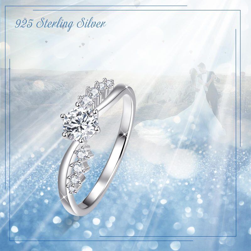 Sterling Silver Cubic Zirconia Infinity Symbol Ring-5