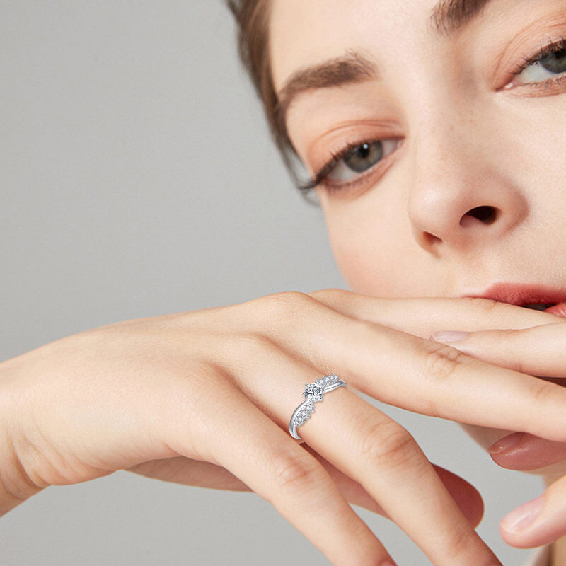 Sterling Silver Cubic Zirconia Infinity Symbol Ring-3