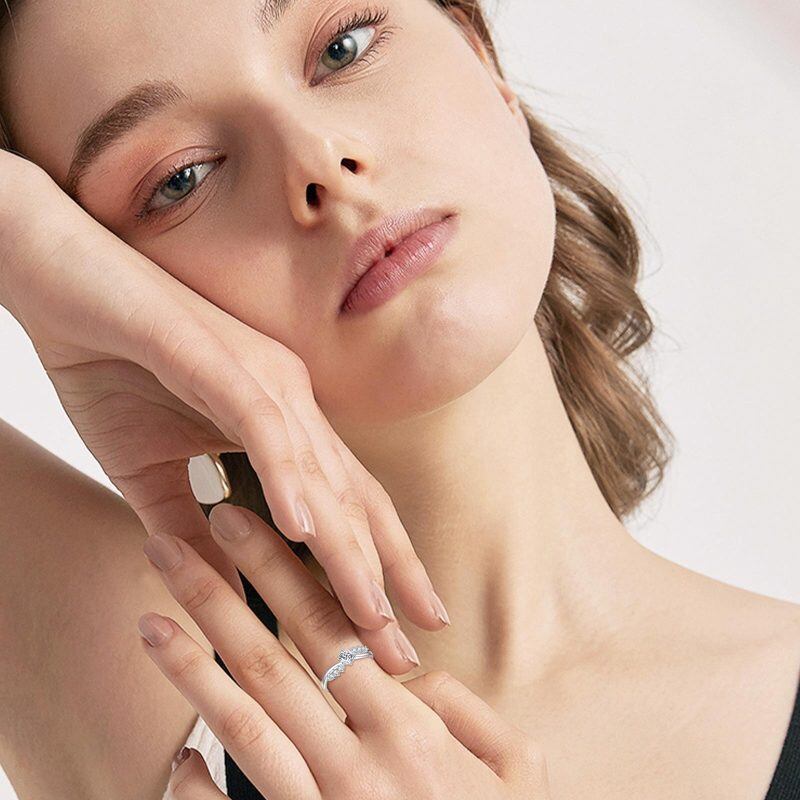 Sterling Silver Cubic Zirconia Infinity Symbol Ring-2