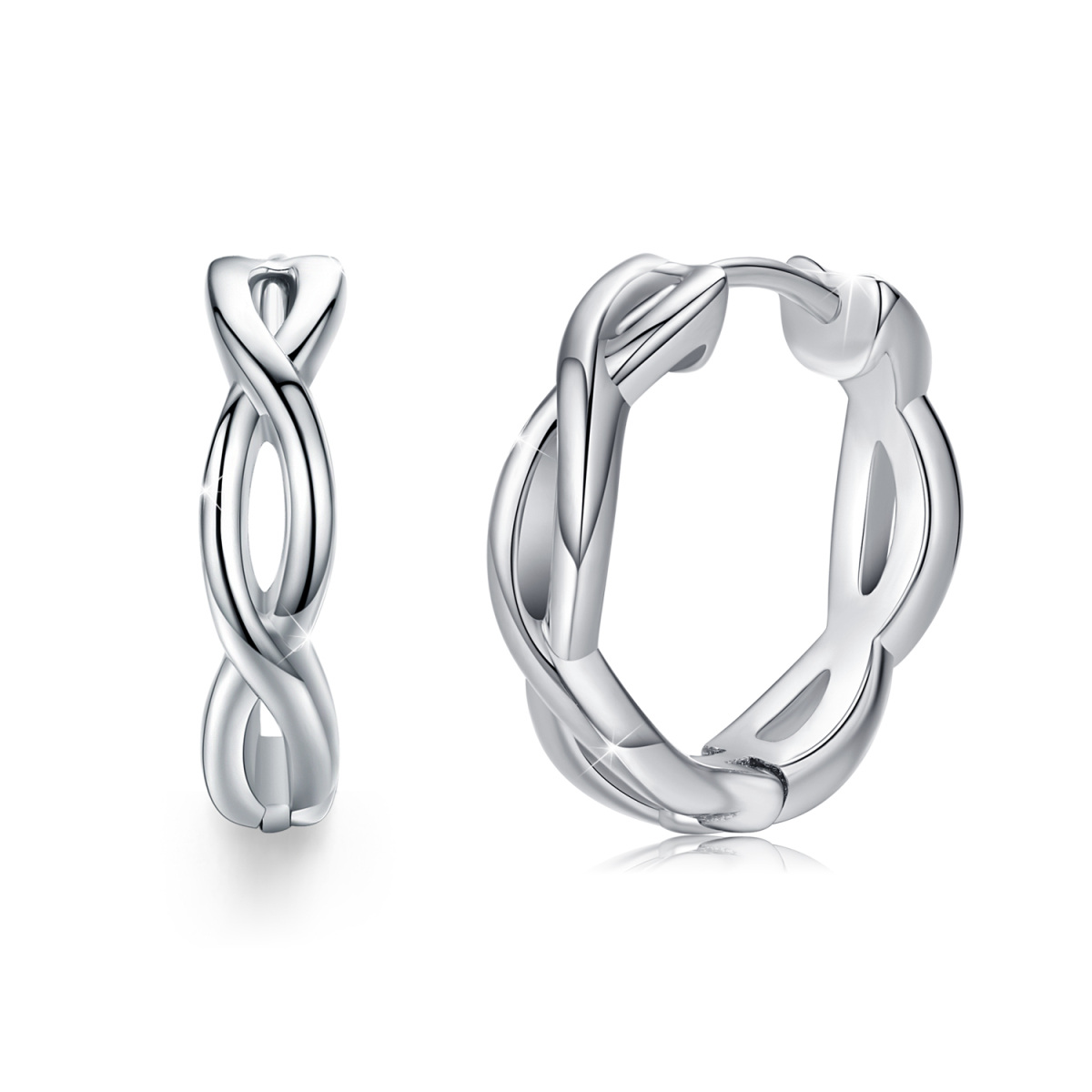 Sterling Silver Celtic Knot Hoop Earrings-1