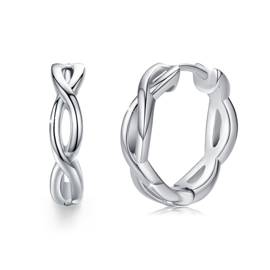 Boucles d'oreilles créoles en argent sterling avec nœud celtique