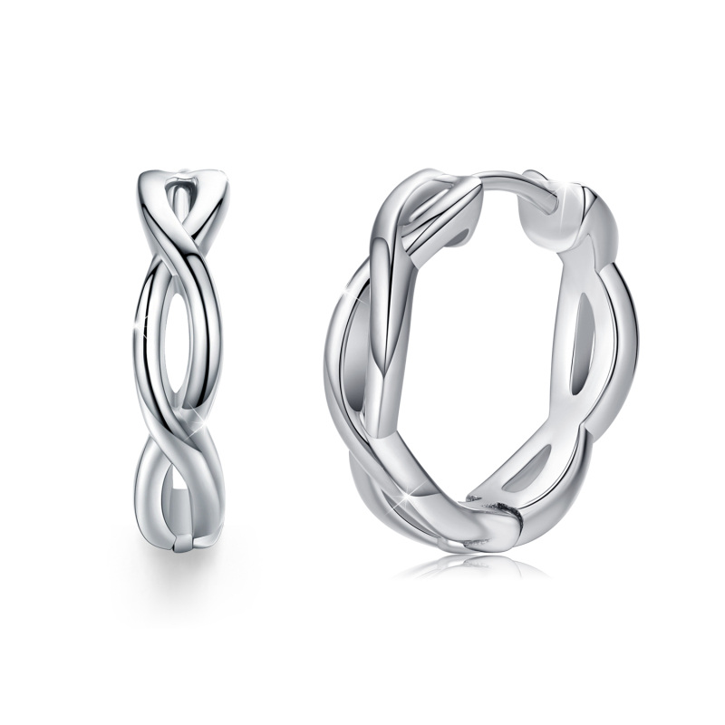 Sterling Silver Celtic Knot Hoop Earrings-10