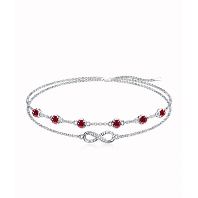 Mehrlagiges Armband aus Sterlingsilber mit Unendlichkeitssymbol und Zirkonia-2
