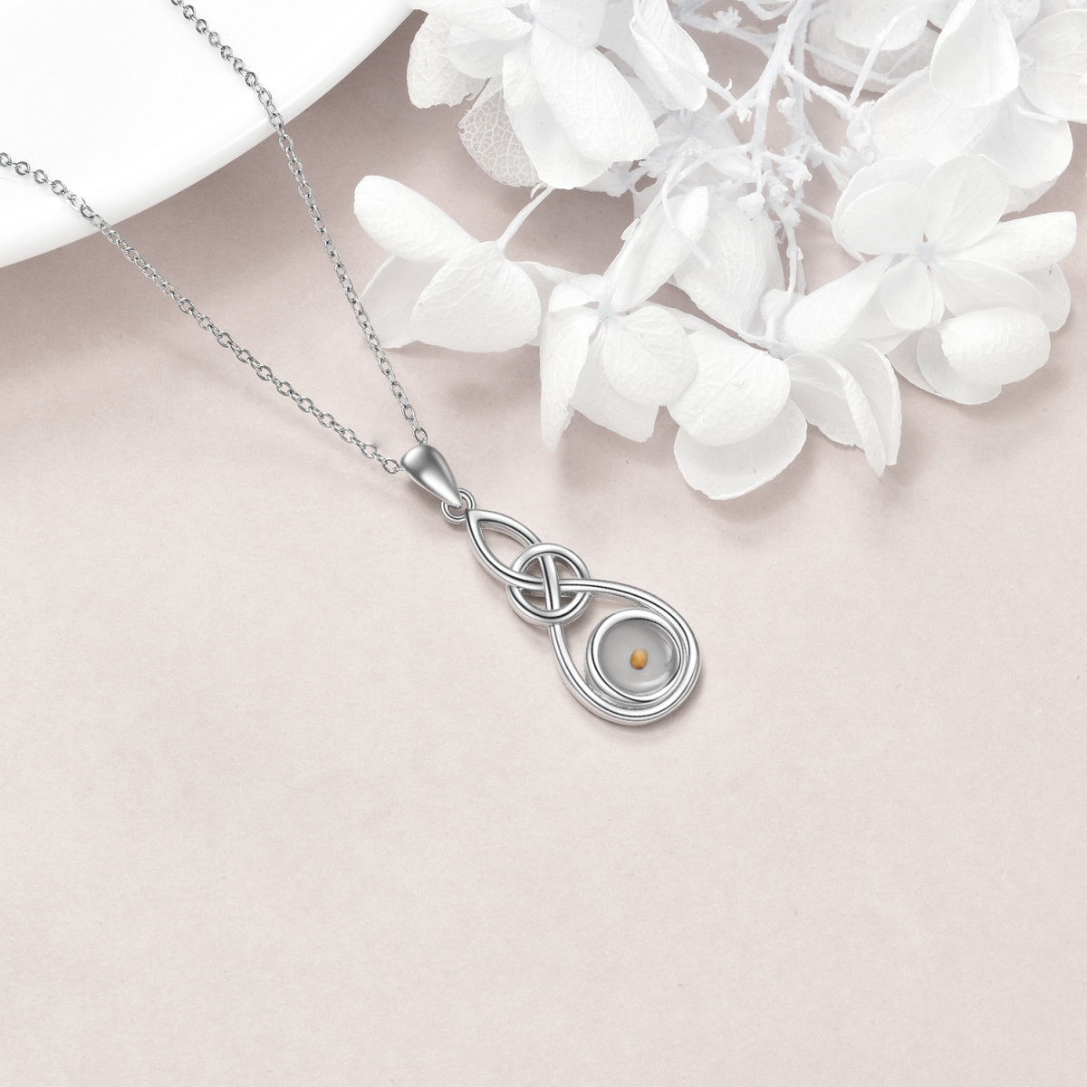 Collier avec pendentif symbole de l'infini en argent sterling-4