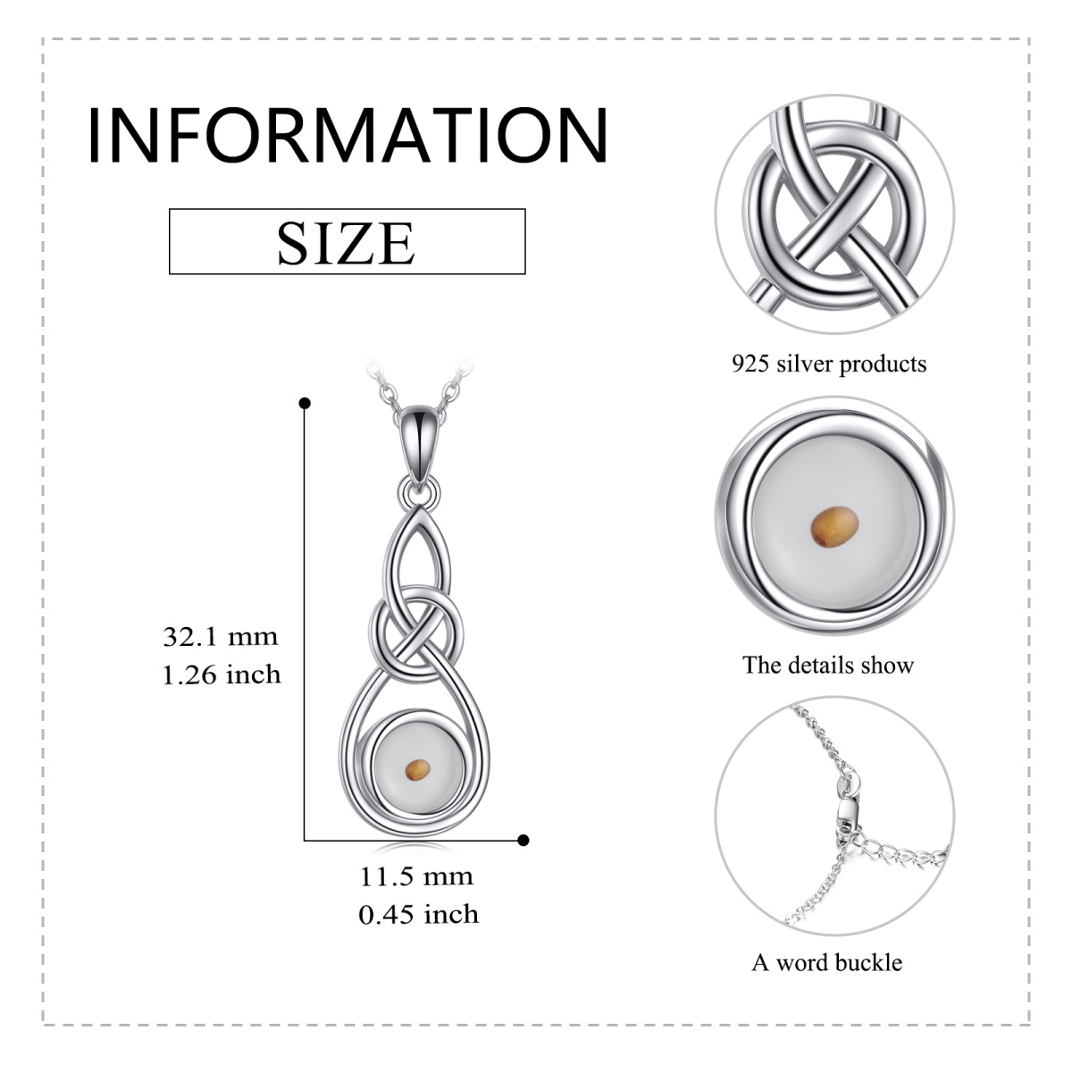 Collier avec pendentif symbole de l'infini en argent sterling-5