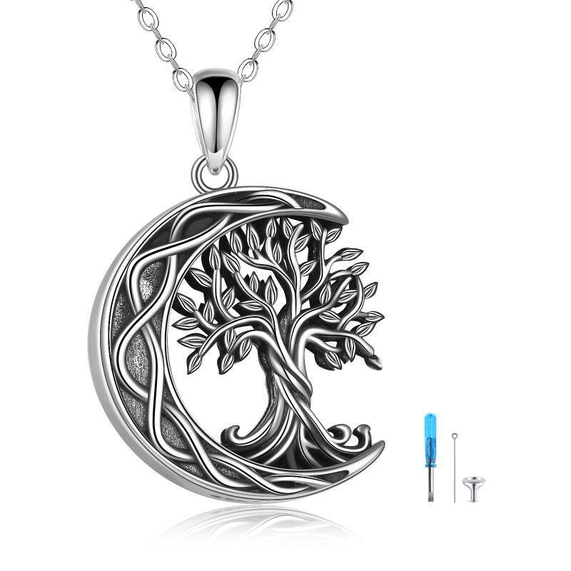 Collier en argent sterling pour cendres. arbre de vie et nœud celtique. oxydé par intage-1