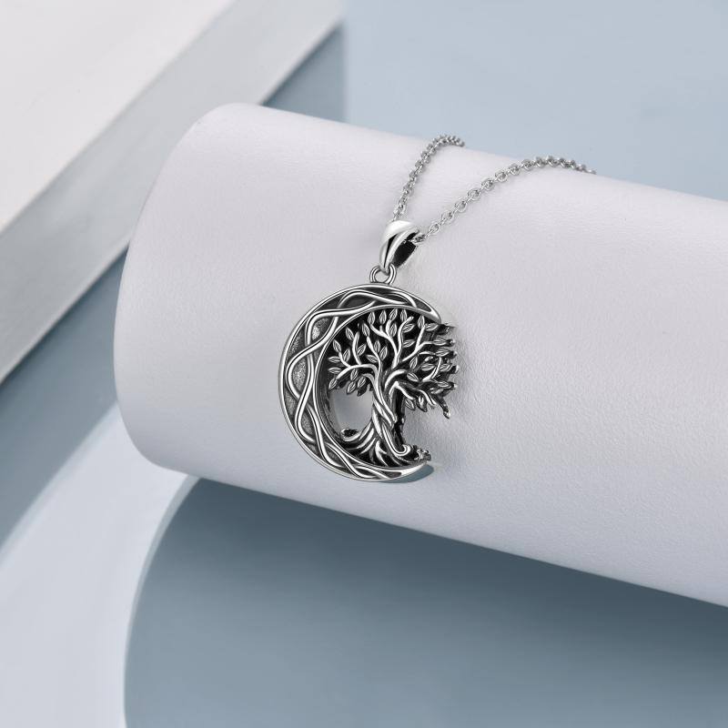 Sterling Silver intage Oxidized Tree Of Life & Celtic Knot Urn Necklace for Ashes-4