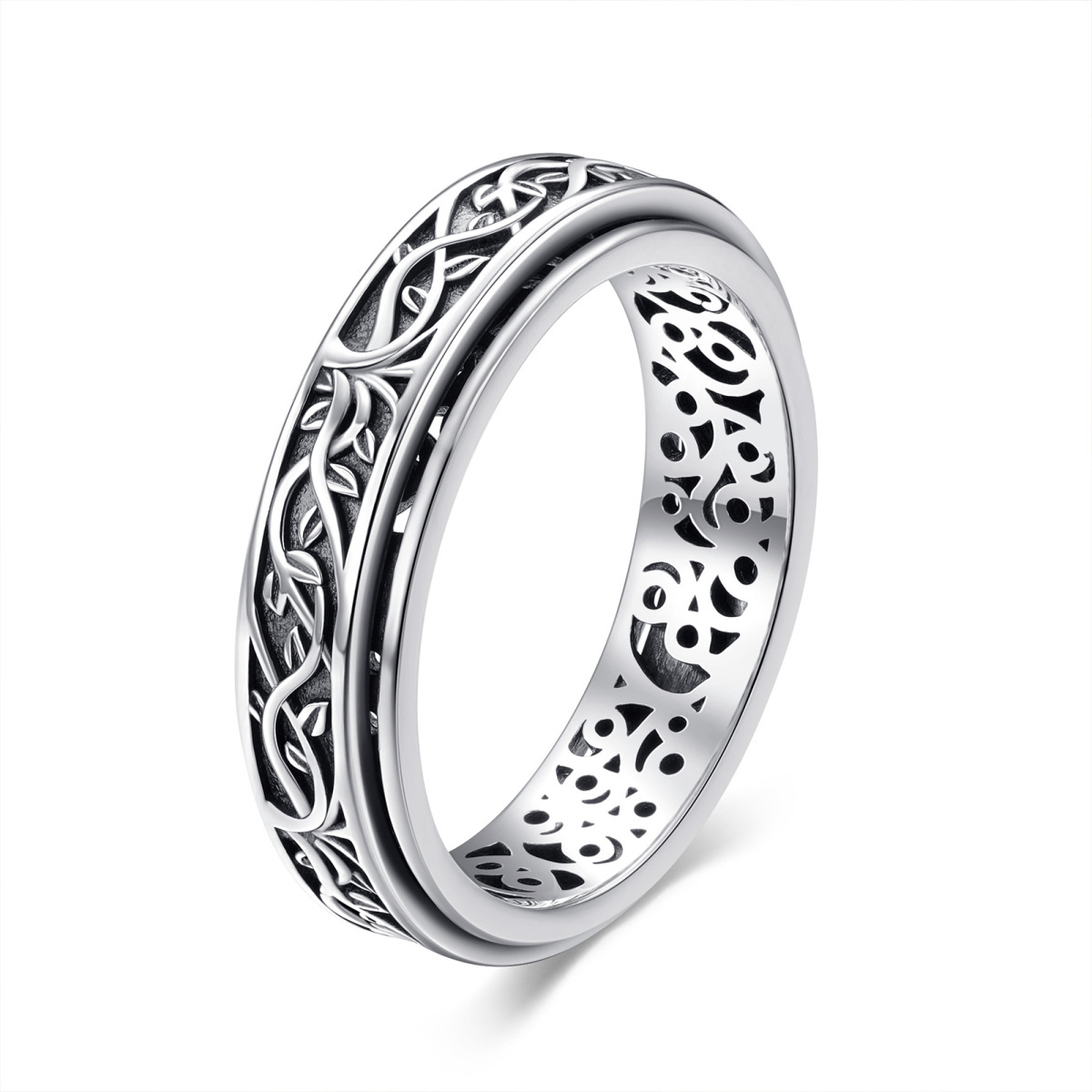 Sterling Silver Ivy Spinner Ring-1