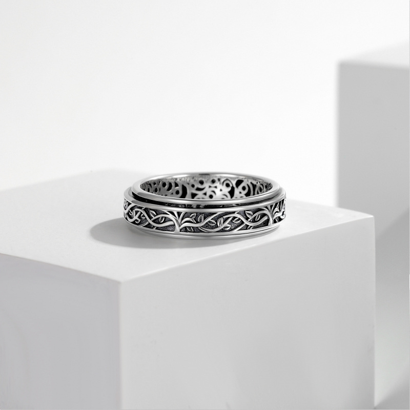Sterling Silver Ivy Spinner Ring-5