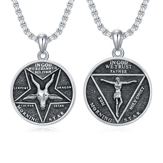 Collier en argent sterling avec pendentif Jésus pour hommes