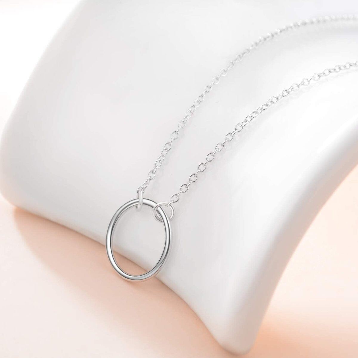 Collier avec pendentif en forme de cercle ouvert Karma en argent sterling pour femme-4