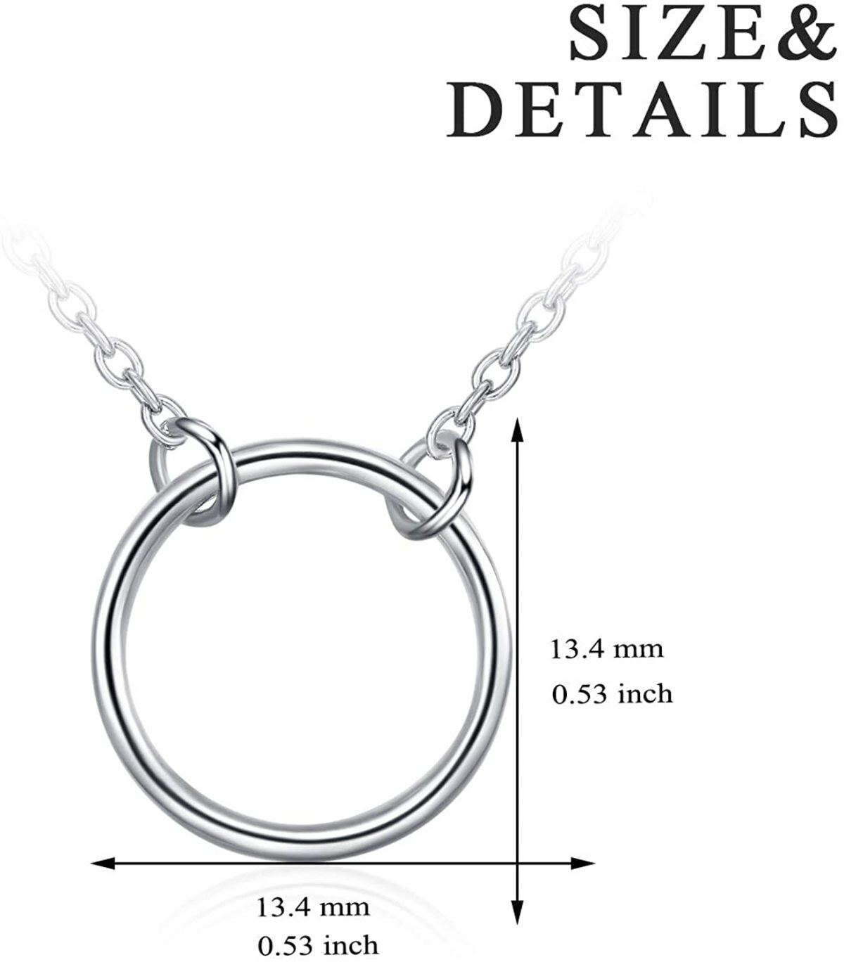 Sterling Silver Karma Open Circle Pendant Necklace for Women-5