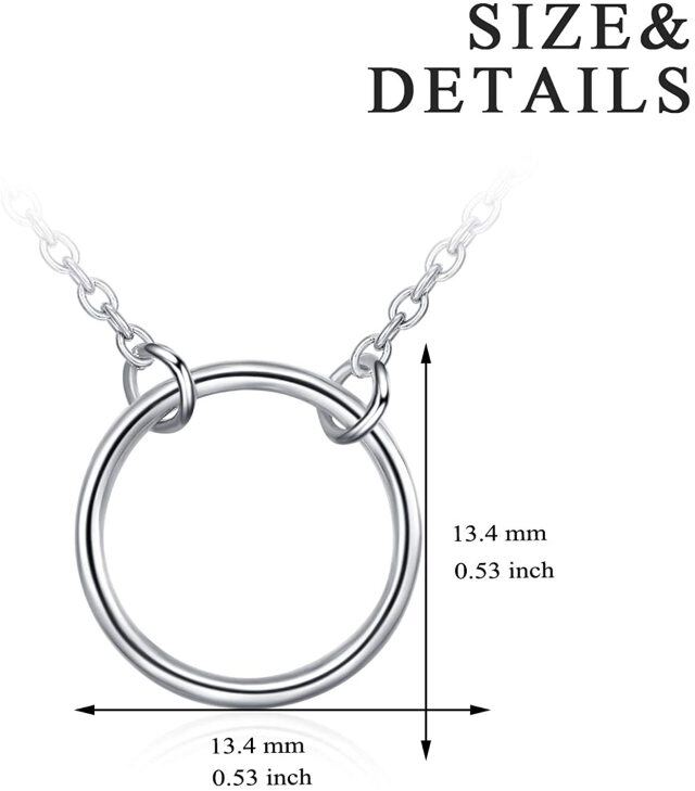 Sterling Silver Karma Open Circle Pendant Necklace for Women-5