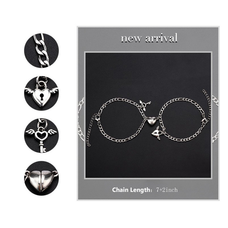 Sterling Silver Key & Lock Charm Bracelet-5