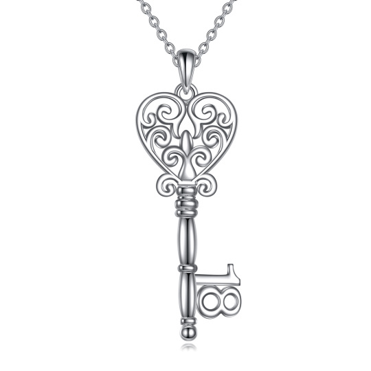 Collana con ciondolo a forma di chiave in argento sterling