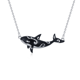 Sterling Silver Killer Whale Pendant Necklace-27