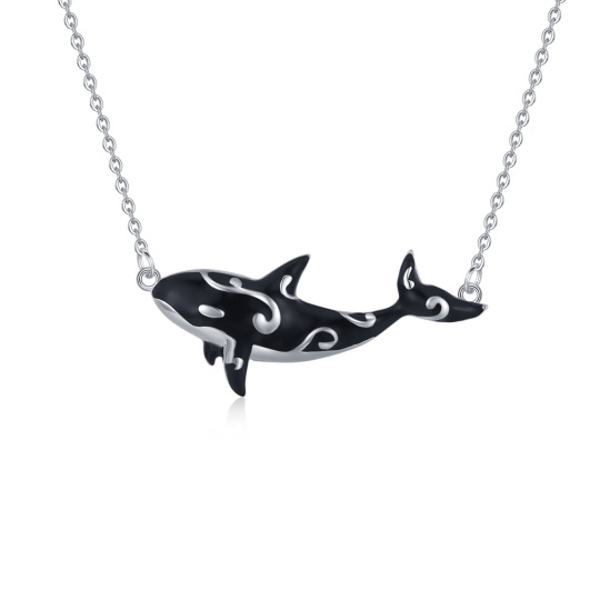 Sterling zilveren walvis hanger ketting