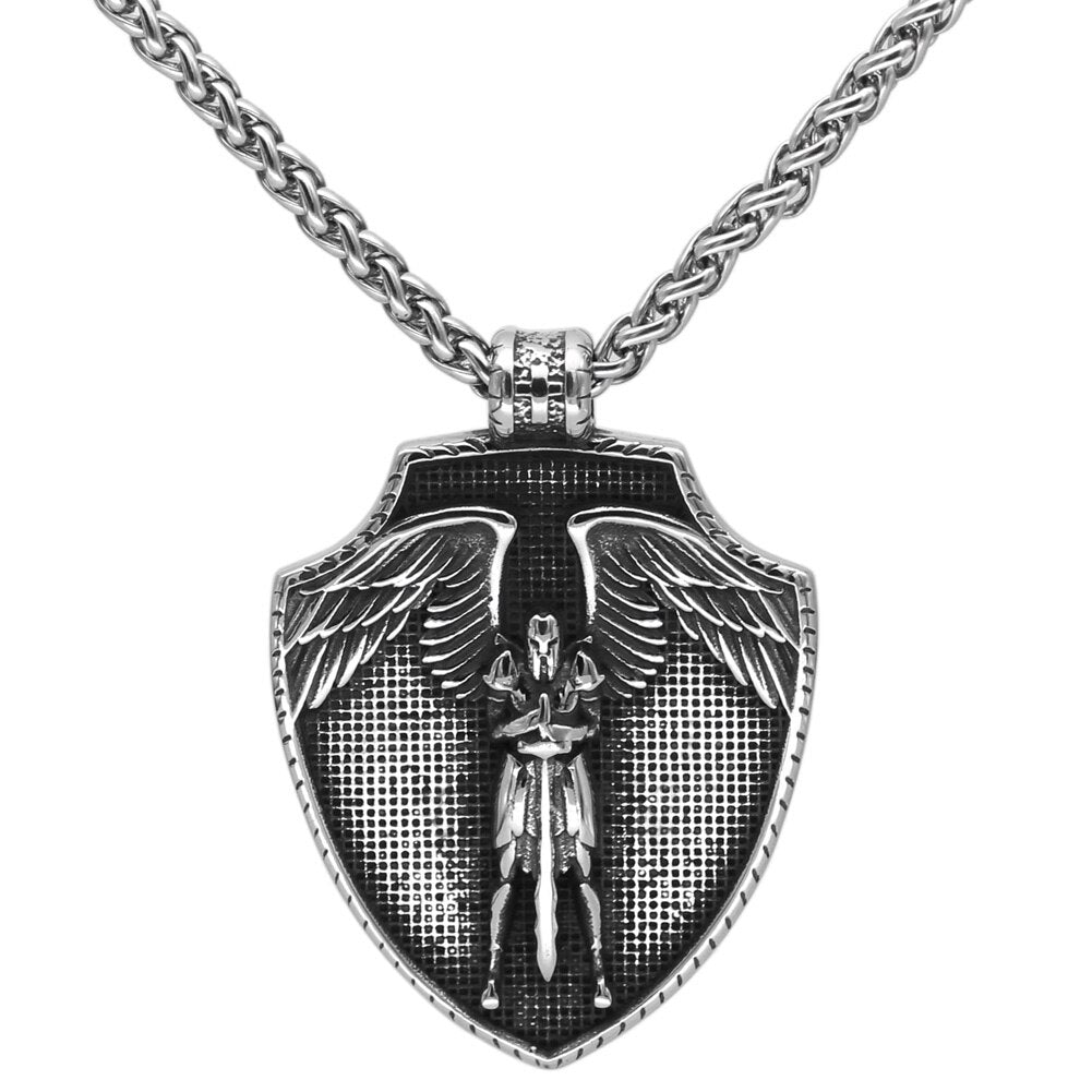 Collana da uomo con ciondolo dei Cavalieri Templari in argento sterling-1