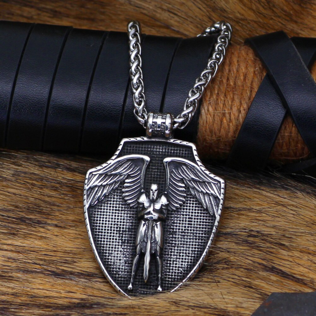 Sterling Silver Knights Templar Pendant Necklace for Men-3