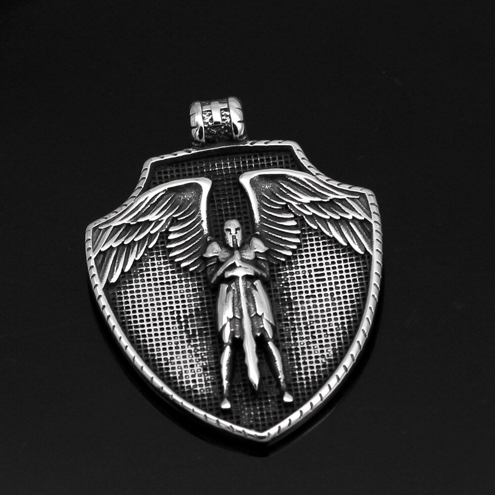 Sterling Silver Knights Templar Pendant Necklace for Men-4