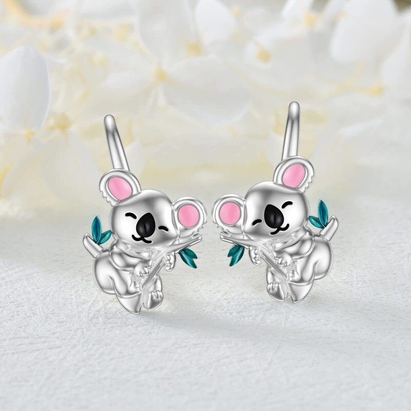 Brincos de coala em prata esterlina-6