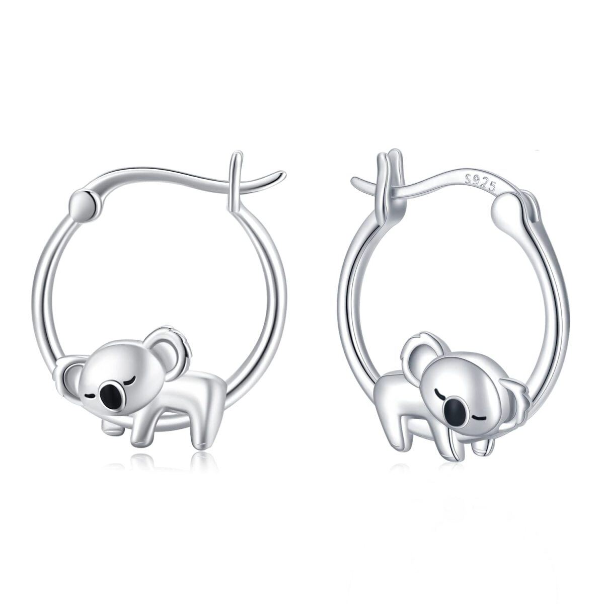 Sterling Silber Koala-Ohrringe-1