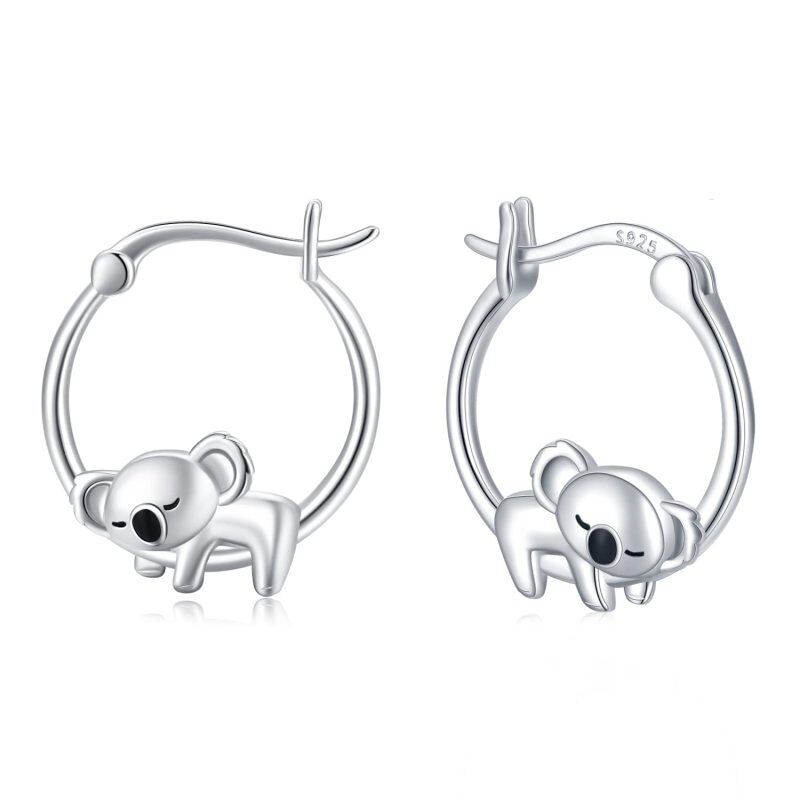 Sterling Silver Koala Hoop Earrings