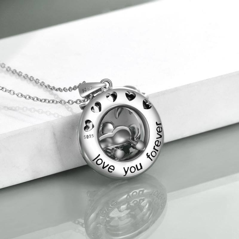 Collier en argent sterling avec pendentif Koala et feuilles en cristal avec mot gravé-4