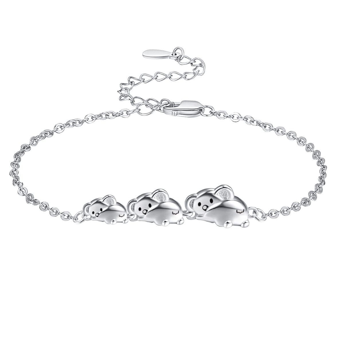 Sterling Silver Koala Pendant Bracelet-1